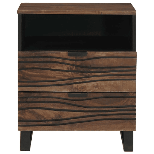 Mesa De Cabeceira - Mesinha De Cabeceira com gaveta Nogueira 50 x 33 x 60 cm