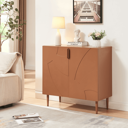 Aparador Starvili com 2 portas MDF 75x76x38 cm cor de ferrugem en.casa