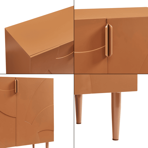 Aparador Starvili com 2 portas MDF 75x76x38 cm cor de ferrugem en.casa