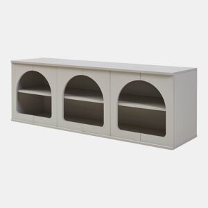 Mesa TV Trorhun 6 compartimentos abertos 140x38x48 cm Cinzento en.casa