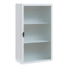 Armário de parede Zundert com porta de vidro canelado aço 60x35x15 cm Branco en.casa