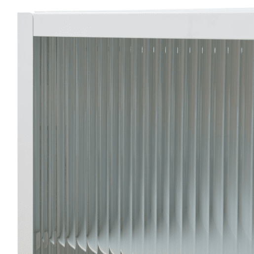 Armário de parede Zundert com porta de vidro canelado aço 60x35x15 cm Branco en.casa