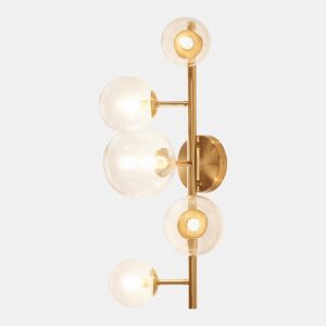 Candeeiro de parede Makkor de 5 luzes metal e vidro 62x35x24 cm Dourado lux.pro