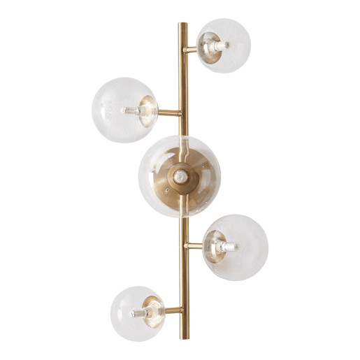 Candeeiro de parede Makkor de 5 luzes metal e vidro 62x35x24 cm Dourado lux.pro