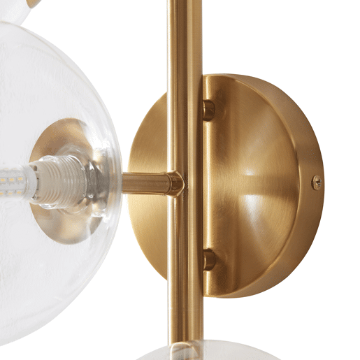 Candeeiro de parede Makkor de 5 luzes metal e vidro 62x35x24 cm Dourado lux.pro