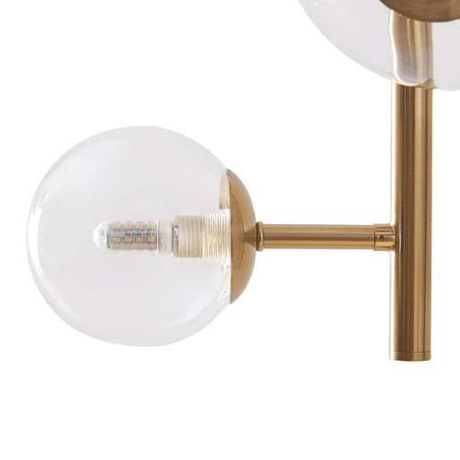 Candeeiro de parede Makkor de 5 luzes metal e vidro 62x35x24 cm Dourado lux.pro