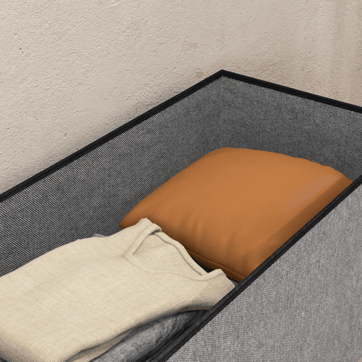 HOMCOM Baú de Arrumação para Quarto 84L Puff de Arrumação Dobrável Estofado em Linho Sintético com Tampa para Sala 76x38x38 cm Cinzento Claro