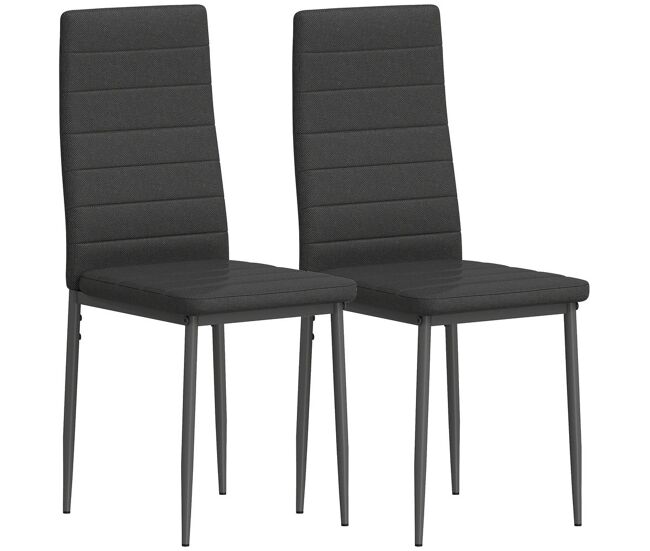 Sillas de Comedor Lino Sintético, Metal HOMCOM