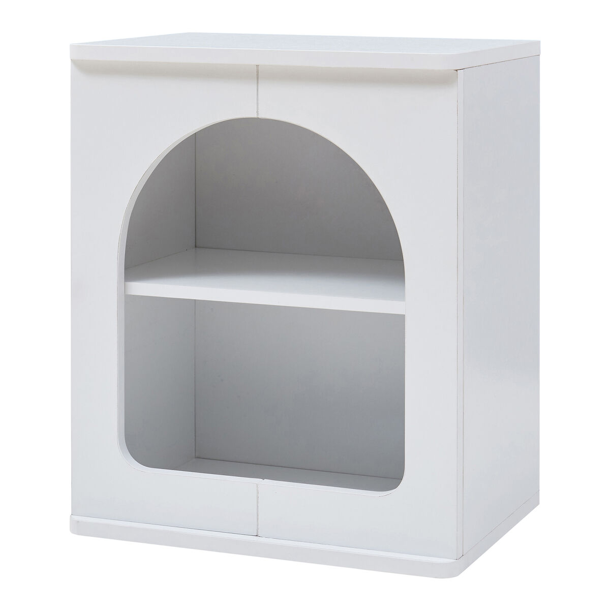Mesa de noche trorhun 48x40x30 cm - blanco [en.casa]