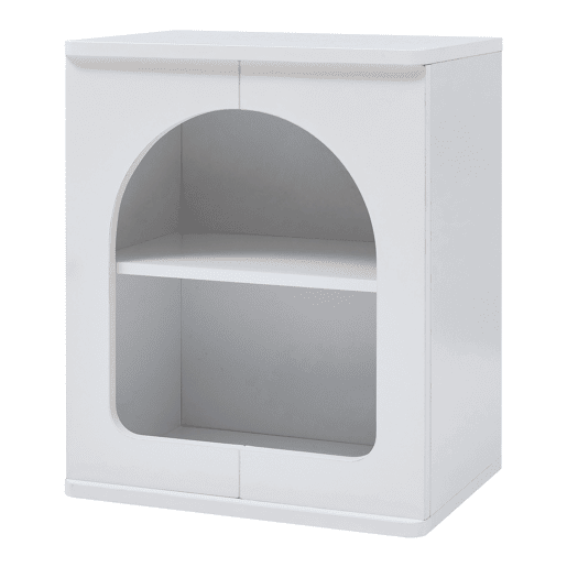 Armário de cabeceira Trorhun 2 compartimentos 48x40x30 cm branco en.casa