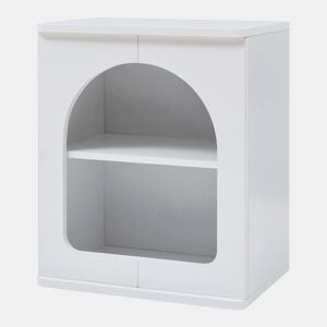Armário de cabeceira Trorhun 2 compartimentos 48x40x30 cm branco en.casa