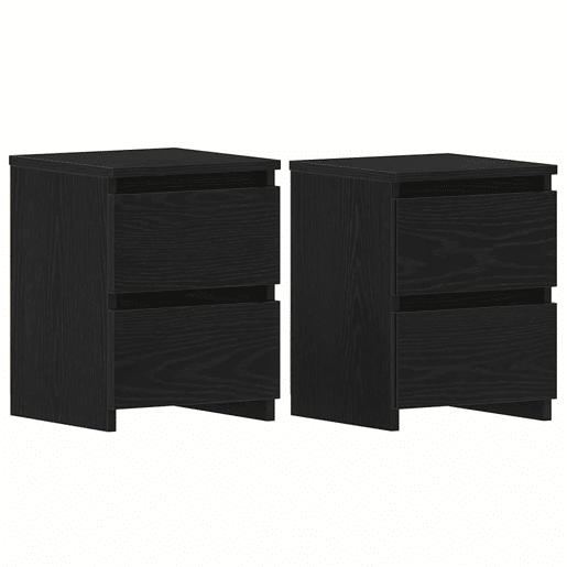 Lote de 2 Mesa De Cabeceira - Mesinha De Cabeceira Carvalho preto 30 x 30 x 40 cm