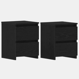 Lote de 2 Mesa De Cabeceira - Mesinha De Cabeceira Carvalho preto 30 x 30 x 40 cm