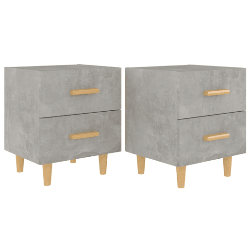 Lote de 2 Mesas De Cabeceira Mesinhas De Cabeceira - 40x35x47,5 cm cinzento cimento