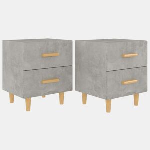 Lote de 2 Mesas De Cabeceira Mesinhas De Cabeceira - 40x35x47,5 cm cinzento cimento