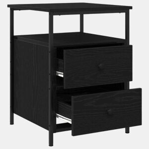 Mesa De Cabeceira - Mesinha De Cabeceira com gaveta Carvalho preto 44 x 45 x 60 cm