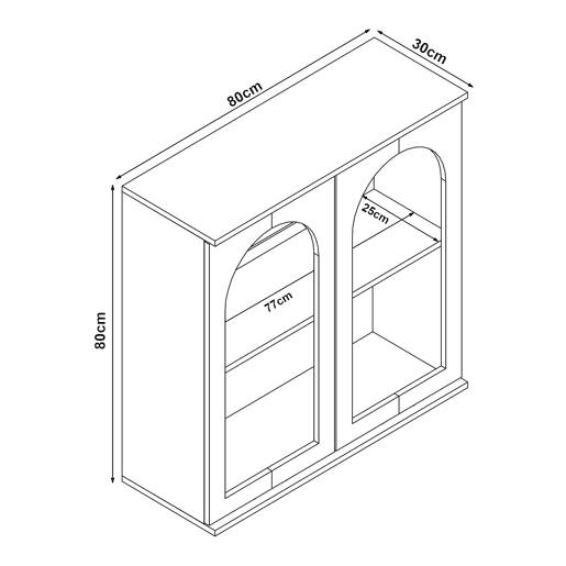 Aparador Trorhun 4 compartimentos MDF 80x30x80cm - Branco en.casa Aparador Trorhun 4 compartimentos MDF 80x30x80cm - Branco en.casa
