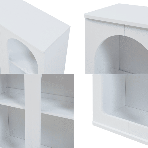 Aparador Trorhun 4 compartimentos MDF 80x30x80cm - Branco en.casa Aparador Trorhun 4 compartimentos MDF 80x30x80cm - Branco en.casa