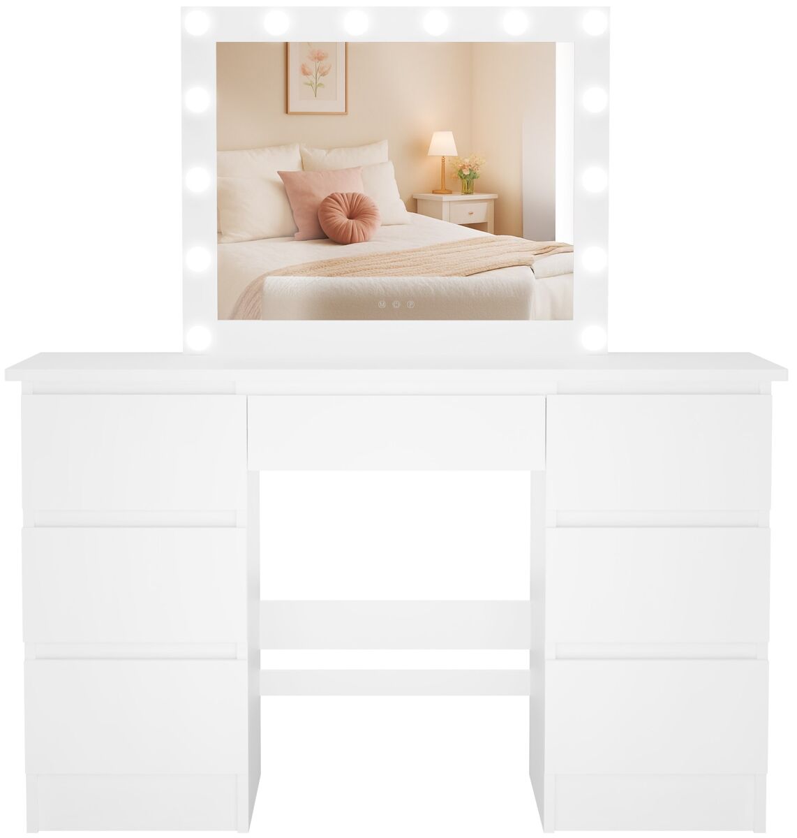 Tocador duffy madera blanco 45x130x145 cm