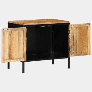 Mesa De Cabeceira - Mesinha De Cabeceira Castanho e preto 50 x 30 x 45 cm