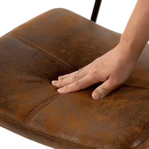 Conjunto De 4 Cadeiras De Jantar Estofadas Em Tecido Suede Com Estrutura KD E Pés Metálicos Pretos Com Pintura A Pó, Design Industrial Moderno E Confortável Ideal Para Cozinha Ou Sala De Jantar, Suporta Até 120 KG