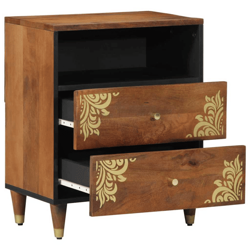 Mesa De Cabeceira - Mesinha De Cabeceira com gaveta castanho mel 50 x 33 x 62 cm