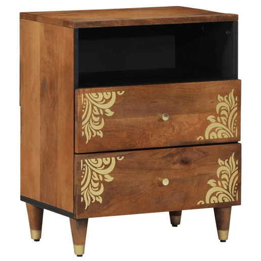 Mesa De Cabeceira - Mesinha De Cabeceira com gaveta castanho mel 50 x 33 x 62 cm