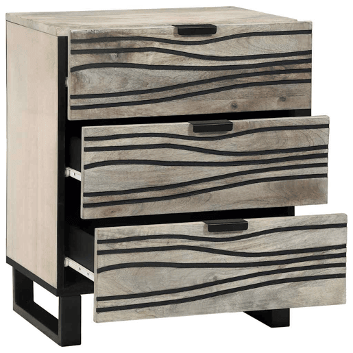 Mesa De Cabeceira - Mesinha De Cabeceira com gaveta Branco e preto 50 x 33 x 60 cm