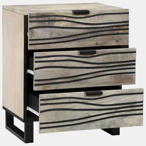 Mesa De Cabeceira - Mesinha De Cabeceira com gaveta Branco e preto 50 x 33 x 60 cm