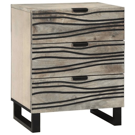 Mesa De Cabeceira - Mesinha De Cabeceira com gaveta Branco e preto 50 x 33 x 60 cm