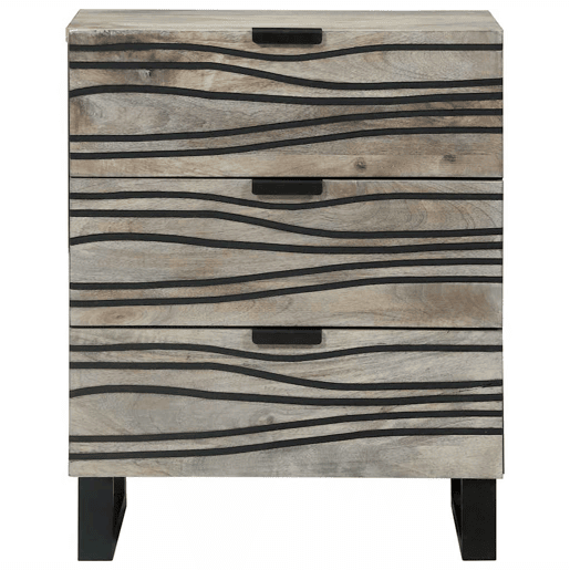 Mesa De Cabeceira - Mesinha De Cabeceira com gaveta Branco e preto 50 x 33 x 60 cm