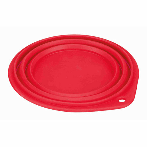 Comedouro Dobrável para Animais de Estimação Trixie Travel Silicone 1 L Azul Vermelho