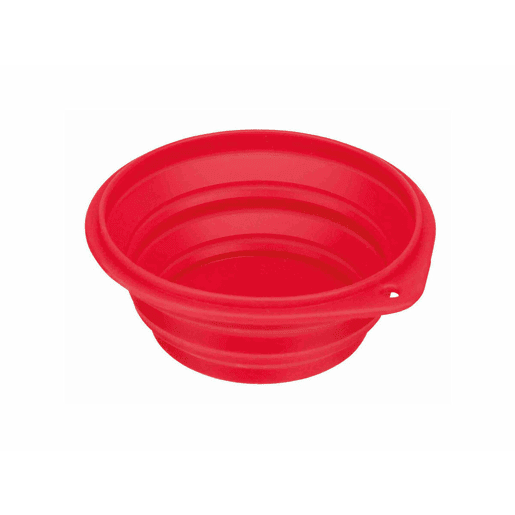 Comedouro Dobrável para Animais de Estimação Trixie Travel Silicone 1 L Azul Vermelho