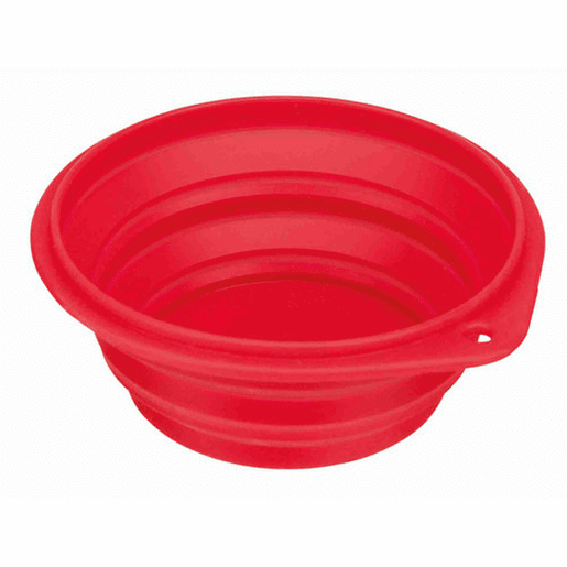 Comedouro Dobrável para Animais de Estimação Trixie Travel Silicone 1 L Azul Vermelho