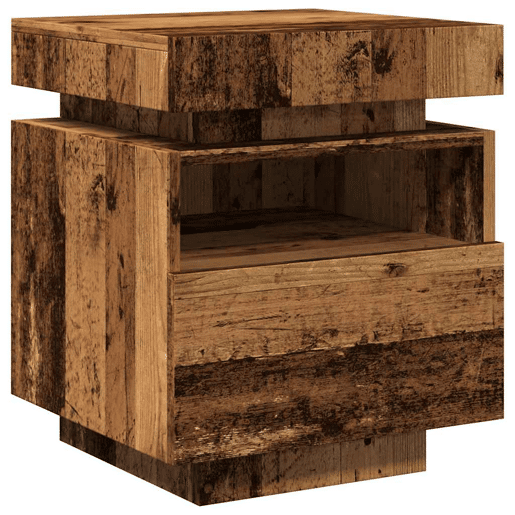 Lote de 2 Mesa De Cabeceira - Mesinha De Cabeceira c luzes LED 40x39x48,5cm madeira velha Lote de 2 Mesa De Cabeceira - Mesinha De Cabeceira c luzes LED 40x39x48,5cm madeira velha