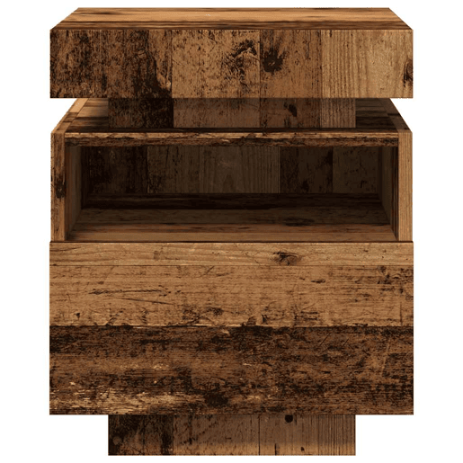 Lote de 2 Mesa De Cabeceira - Mesinha De Cabeceira c luzes LED 40x39x48,5cm madeira velha Lote de 2 Mesa De Cabeceira - Mesinha De Cabeceira c luzes LED 40x39x48,5cm madeira velha