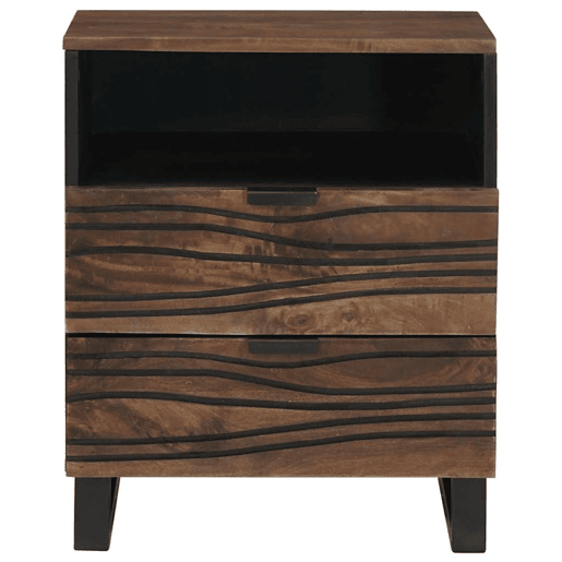 Mesa De Cabeceira - Mesinha De Cabeceira com gaveta Nogueira 50 x 33 x 60 cm