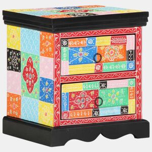 Lote de 2 Mesa De Cabeceira - Mesinha De Cabeceira Multicolor 40 x 35 x 45 cm