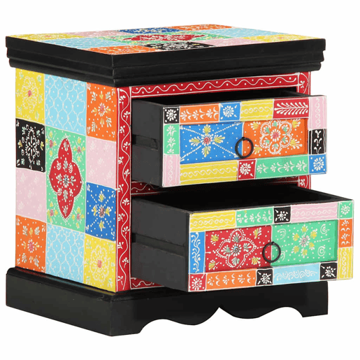 Lote de 2 Mesa De Cabeceira - Mesinha De Cabeceira Multicolor 40 x 35 x 45 cm
