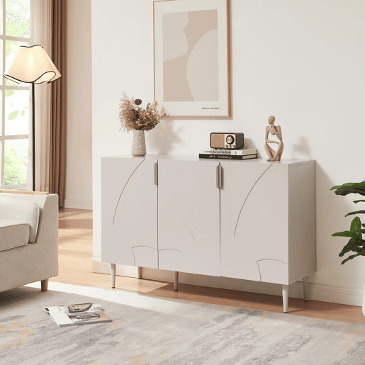 Aparador Starvili com 3 portas MDF 75 x 115 x 38 cm Bege en.casa