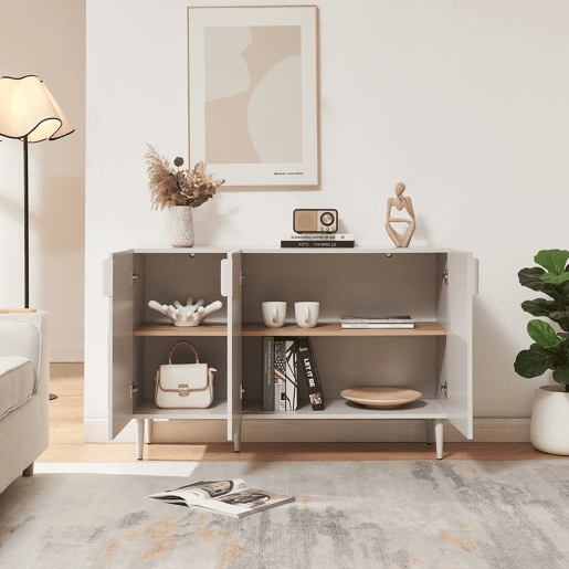Aparador Starvili com 3 portas MDF 75 x 115 x 38 cm Bege en.casa