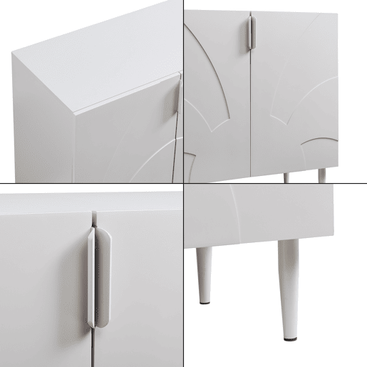 Aparador Starvili com 3 portas MDF 75 x 115 x 38 cm Bege en.casa