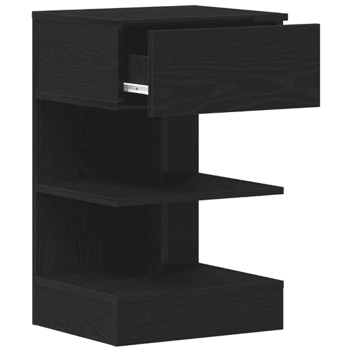 Lote de 2 Mesa De Cabeceira - Mesinha De Cabeceira Carvalho preto 40 x 35 x 65 cm