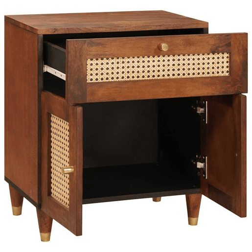 Mesa De Cabeceira - Mesinha De Cabeceira com gaveta Castanho 50 x 33 x 60 cm