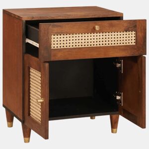 Mesa De Cabeceira - Mesinha De Cabeceira com gaveta Castanho 50 x 33 x 60 cm