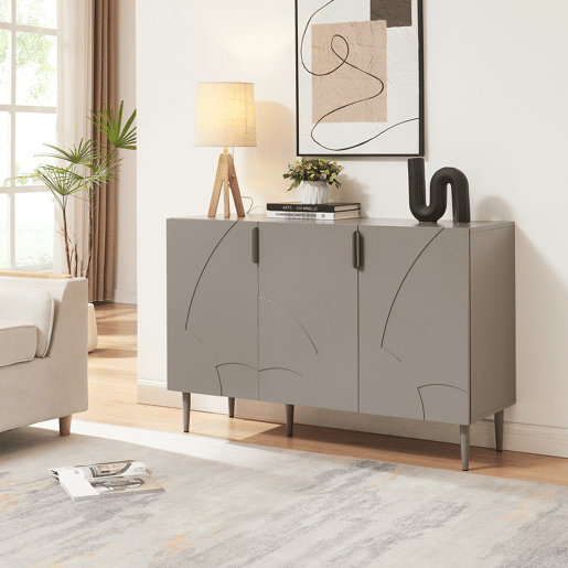 Aparador Starvili com 3 portas MDF 75x115x38cm - Cinzento en.casa