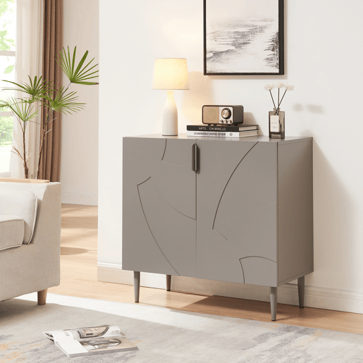 Aparador Starvili com 2 portas MDF 75x76x38 cm Cinzento en.casa