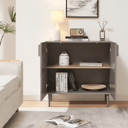 Aparador Starvili com 2 portas MDF 75x76x38 cm Cinzento en.casa
