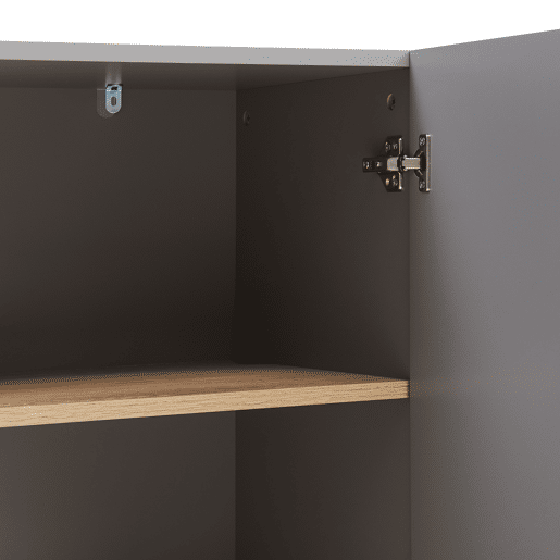 Aparador Starvili com 2 portas MDF 75x76x38 cm Cinzento en.casa