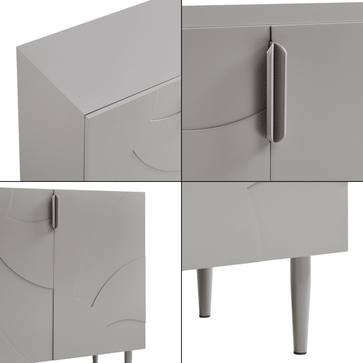 Aparador Starvili com 2 portas MDF 75x76x38 cm Cinzento en.casa